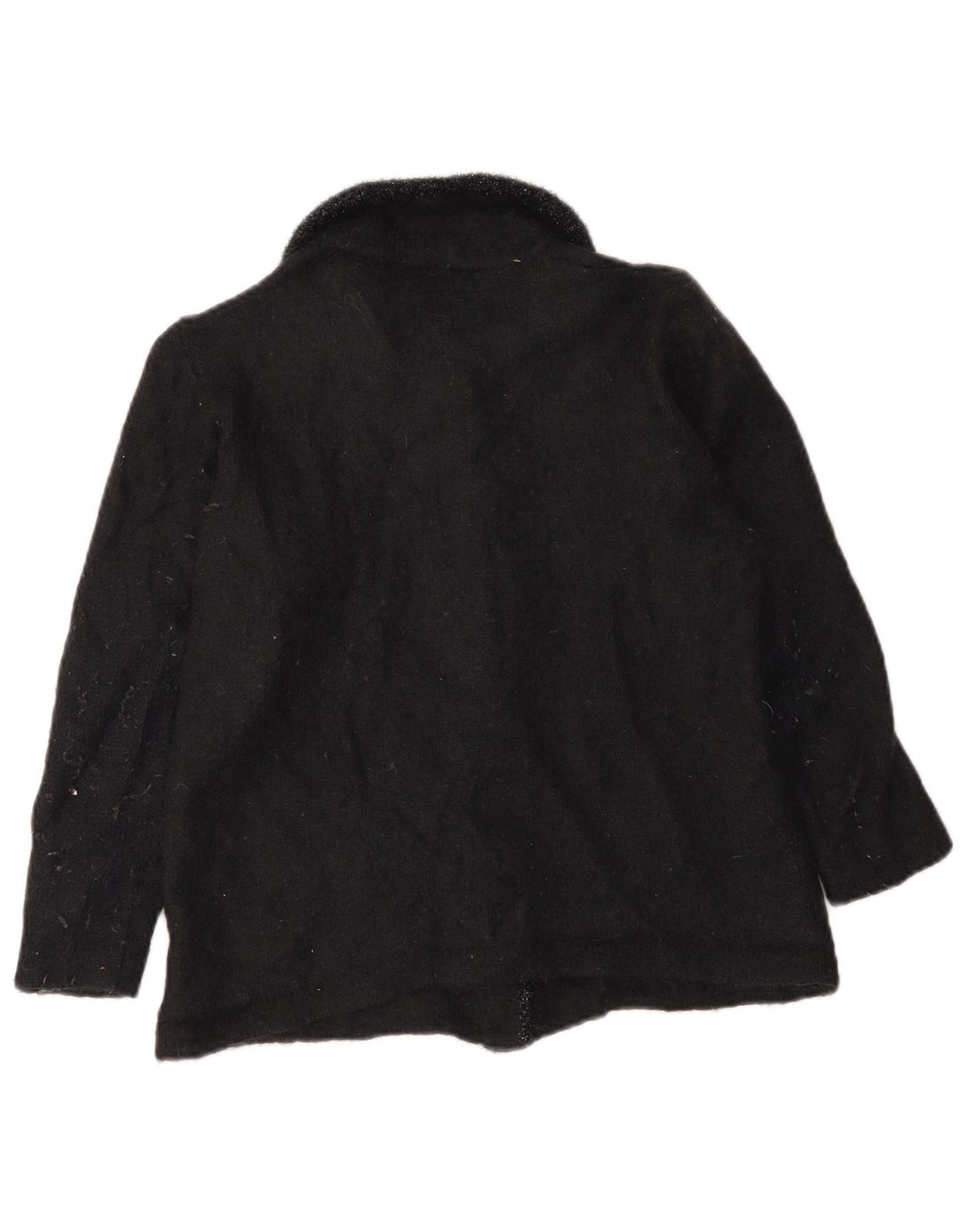 Suéter cardigã feminino La Perla Reino Unido 12 mohair preto médio