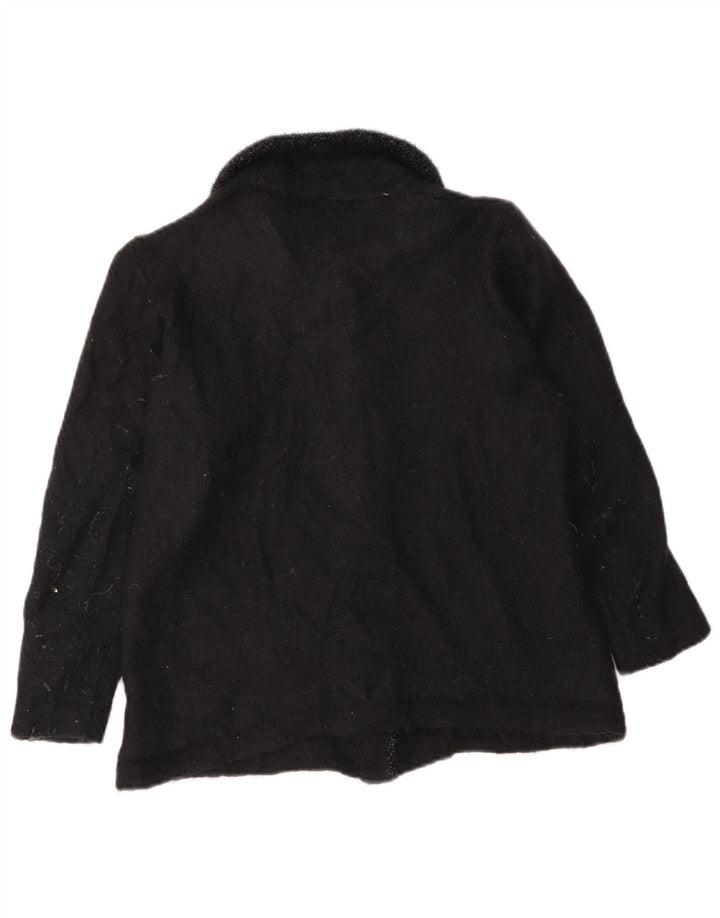 Suéter cardigã feminino La Perla Reino Unido 12 mohair preto médio