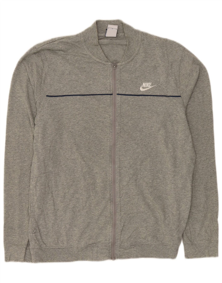 NIKE Mens Tracksuit Top Jacket Médio Algodão Cinza