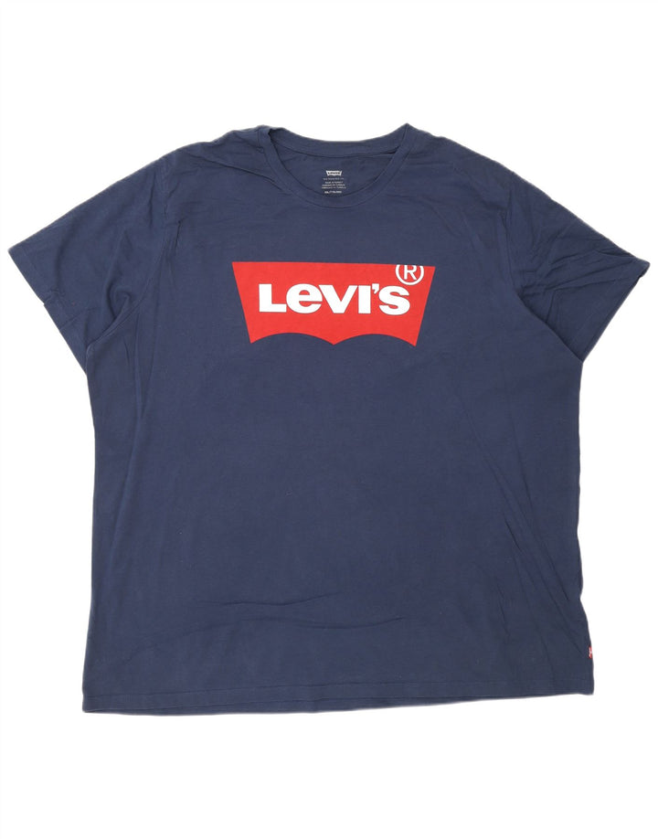Camiseta gráfica masculina Levi's Top 2XL algodão azul marinho