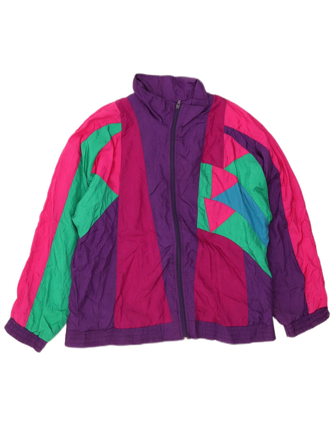 Sunterra Mens Treino Top Jaqueta Grande Roxo Colorblock Nylon