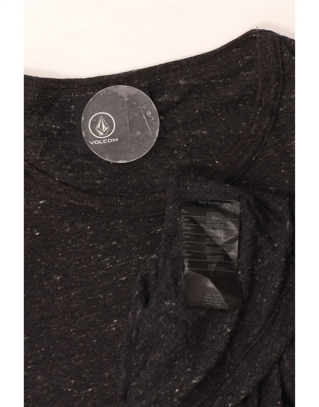 Camiseta masculina Volcom grande algodão listrado preto