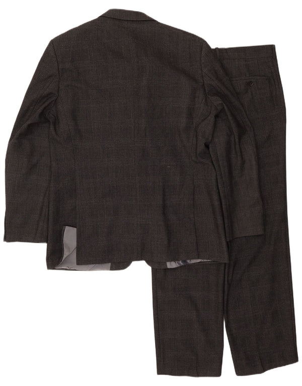 Hugo Boss Mens 2 Button Piece Suit EU 54 2XL W38 L31 Grey Check Wool