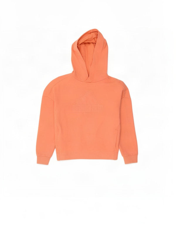 Suéter com capuz gráfico feminino Adidas 7-8 anos algodão rosa