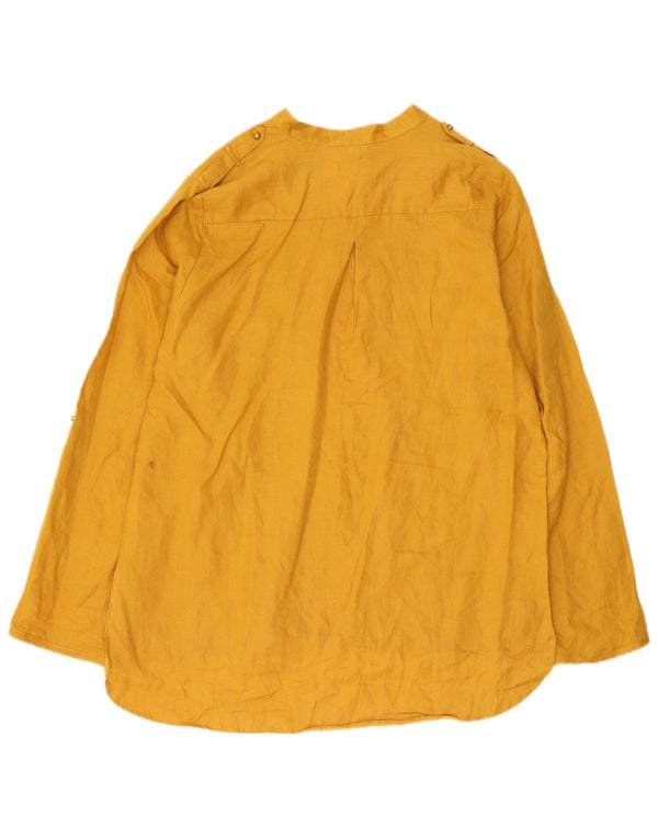Blusa feminina Marks & Spencer UK 14 grande linho amarelo
