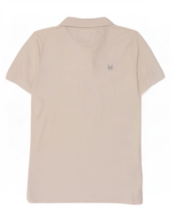 Camisa polo masculina Crew Clothing algodão branco médio