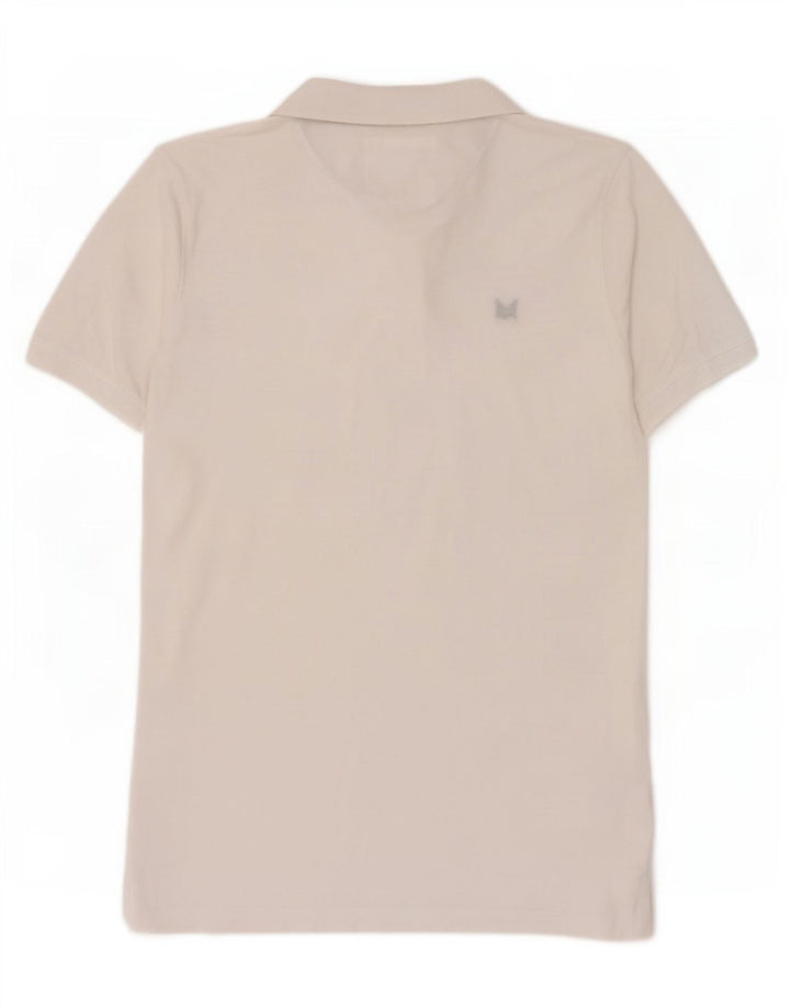 Camisa polo masculina Crew Clothing algodão branco médio