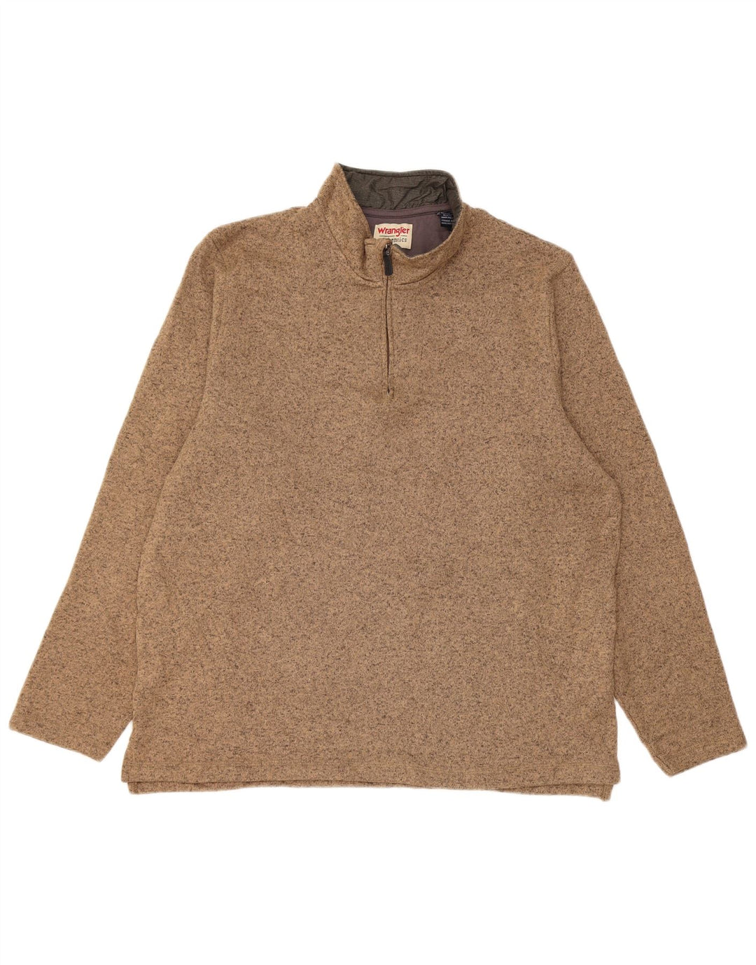 Wrangler moletom masculino com zíper e gola XL poliéster manchado marrom