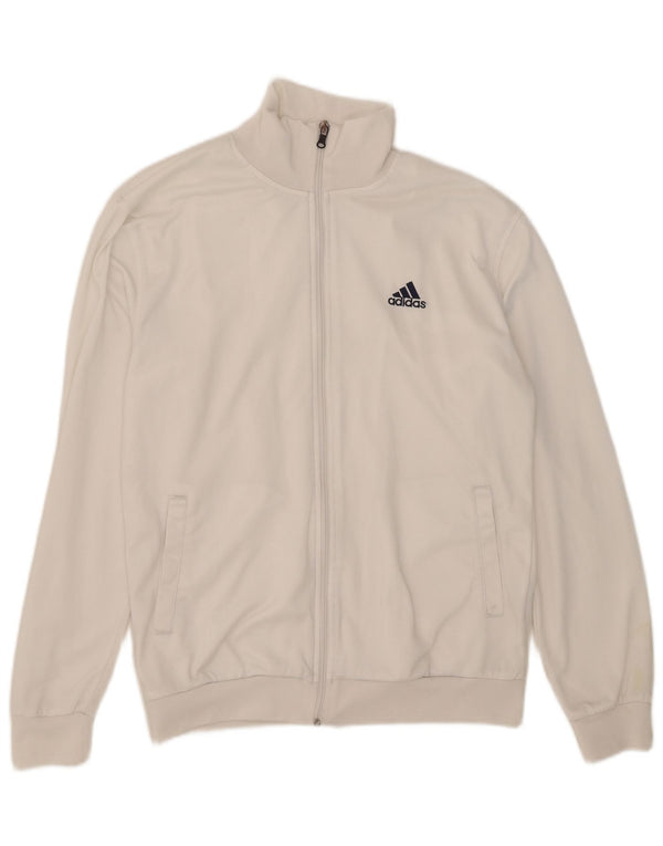Adidas Mens Treino Top Jaqueta Grande Poliéster Branco