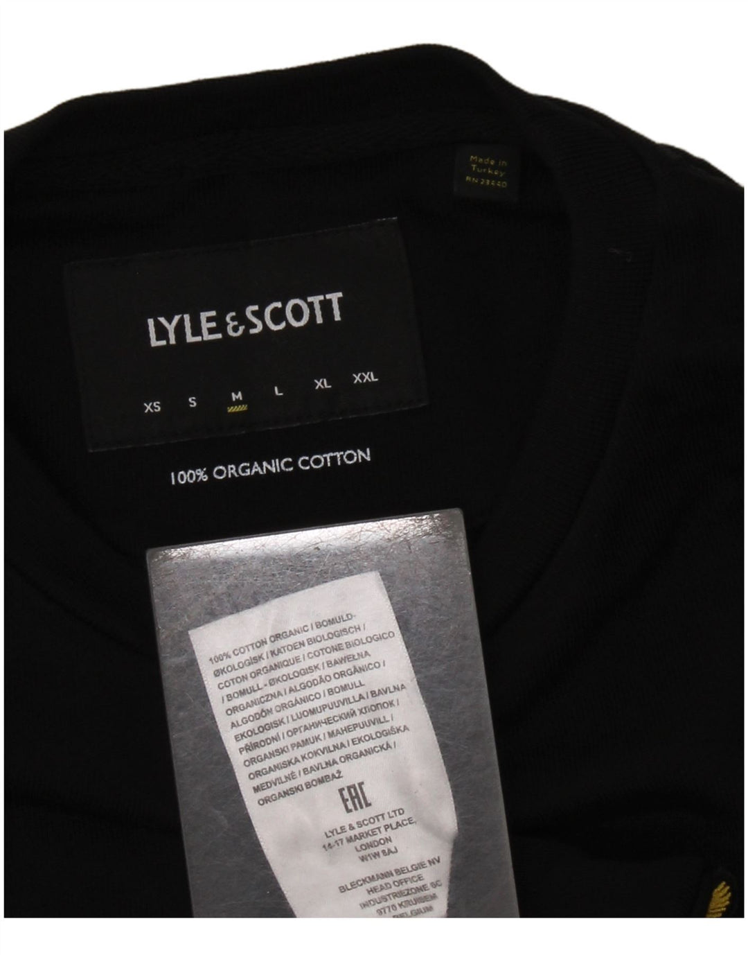 LYLE & SCOTT moletom masculino jumper médio algodão preto