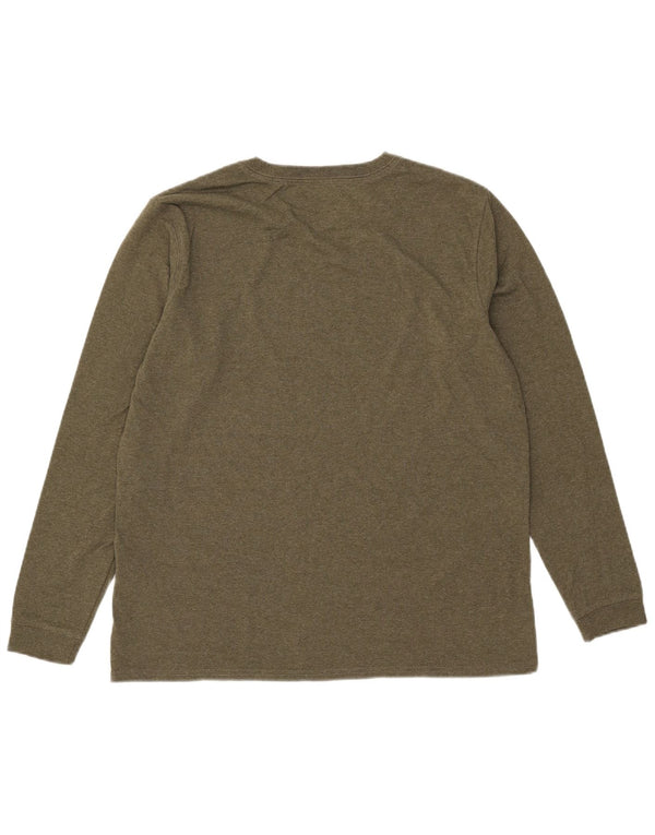 Top feminino Carhartt com estampa solta e manga comprida EUA 12/14 grande cáqui