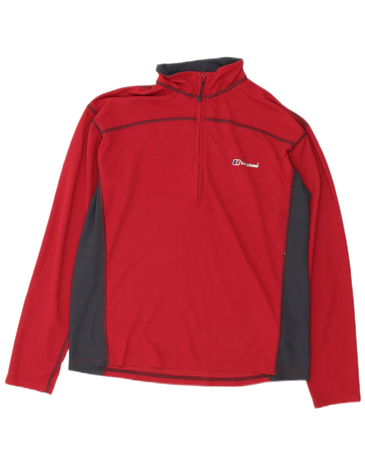 Berghaus pulôver masculino com zíper e gola em bloco colorido vermelho médio