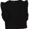 Blusa feminina Zara Top UK 8 pequeno algodão preto