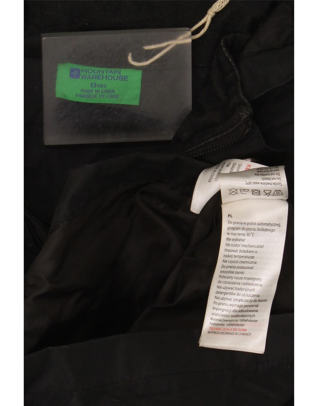 Jaqueta corta-vento com capuz para meninos Mountain Warehouse 12-13 anos preto