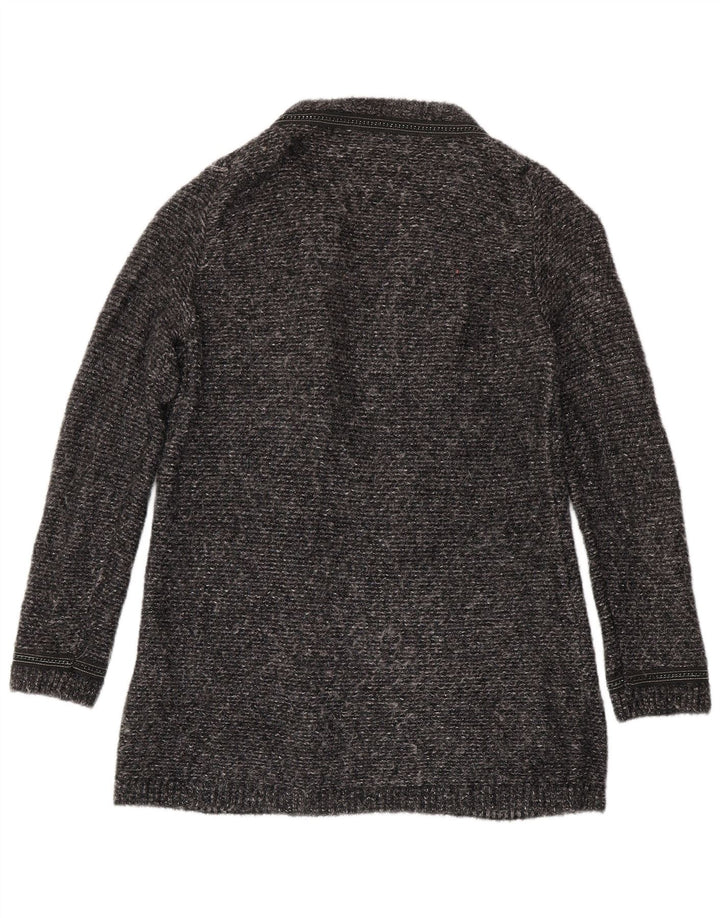 Suéter cardigã feminino Massimo Dutti Longline Reino Unido 14 cinza médio manchado
