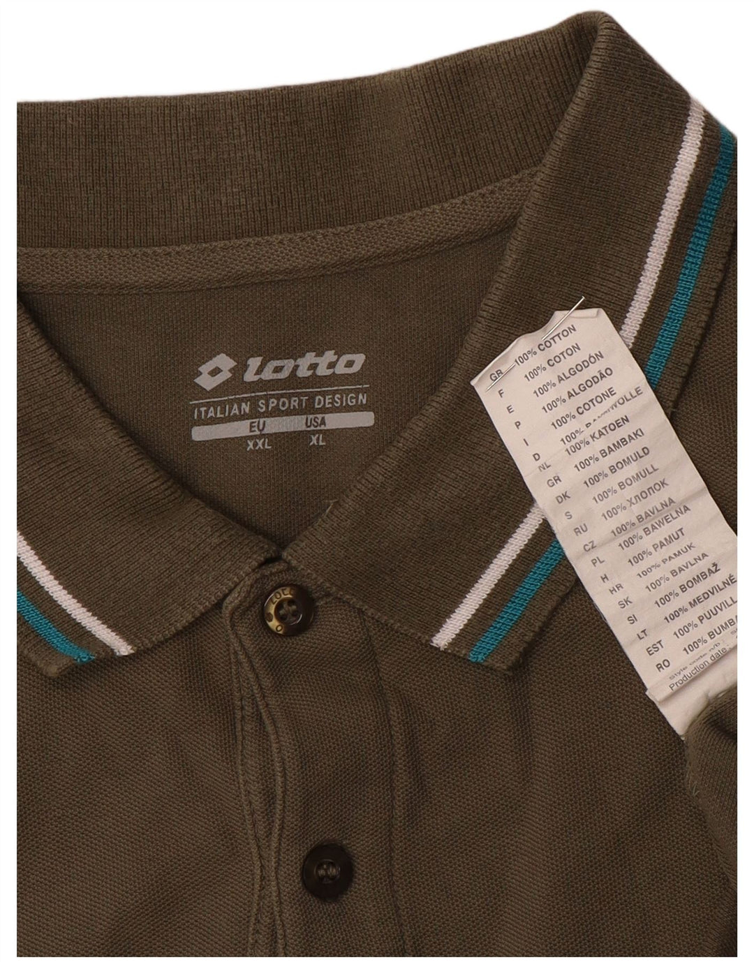 Camisa polo masculina Lotto XL algodão cáqui