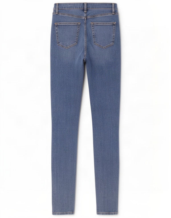 Topshop feminino Jamie Distressed jeans skinny W30 L33 algodão azul