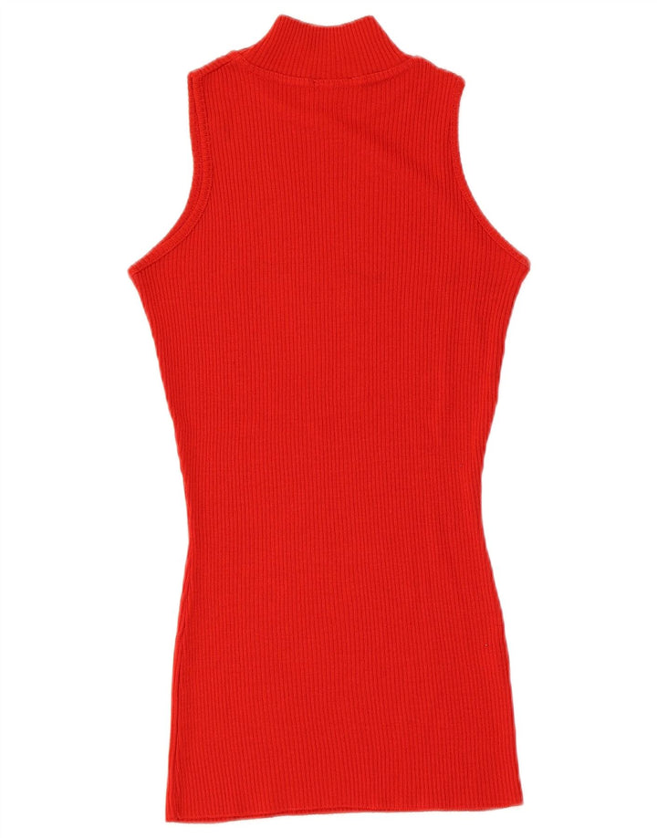 Colete feminino vintage regata Reino Unido 12 viscose vermelha média