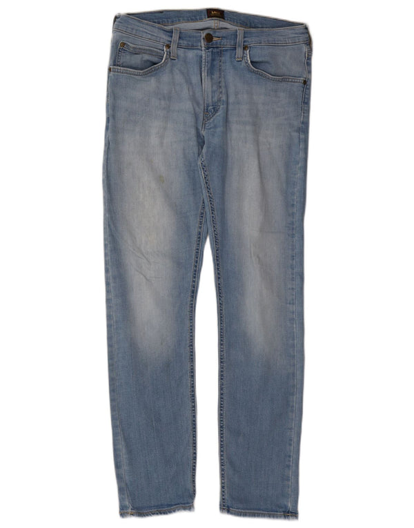 Lee Womens Luke Slim Jeans W31 L32 Azul Algodão