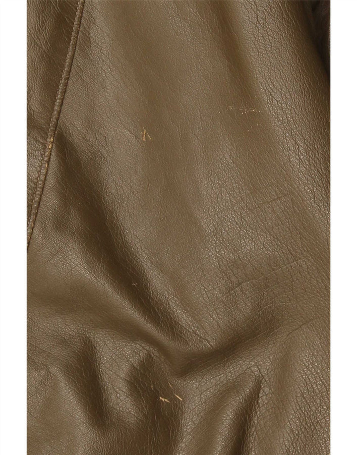 Jaqueta de couro masculina vintage Reino Unido 38 couro cáqui médio
