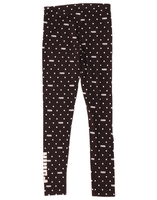 Leggings estampadas PUMA para meninas 13-14 anos algodão manchado preto