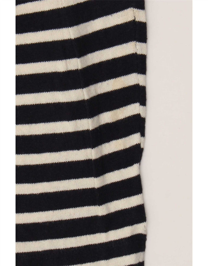 Zara Top masculino manga comprida grande algodão listrado azul marinho