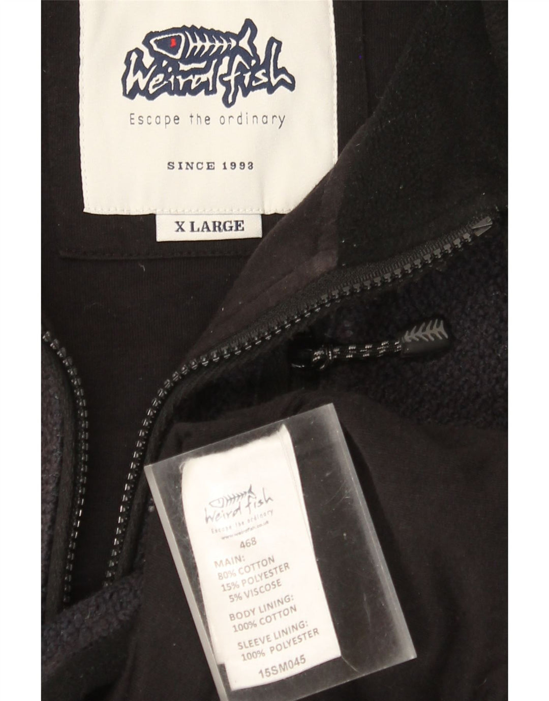 Jaqueta de treino masculina Weird Fish XL azul marinho algodão
