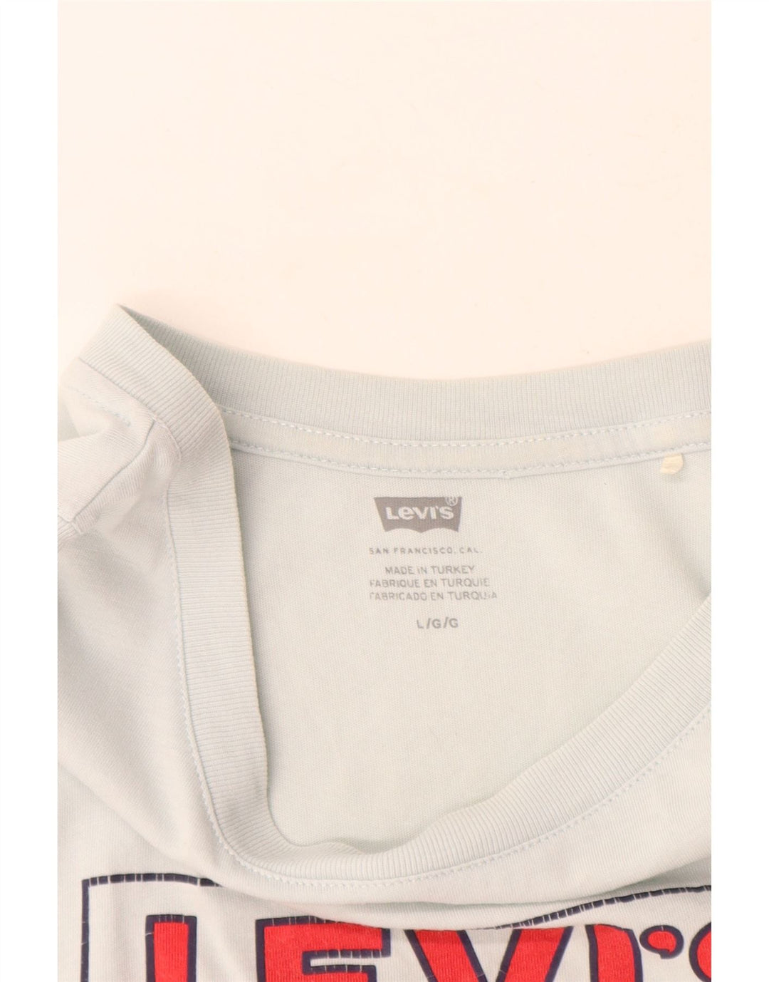 Colete feminino Levi's Crop Graphic Top UK 16 grande algodão azul