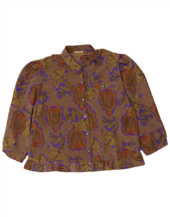 Blusa feminina Sommermann manga 3/4 UE 40 médio marrom paisley
