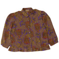 Blusa feminina Sommermann manga 3/4 UE 40 médio marrom paisley