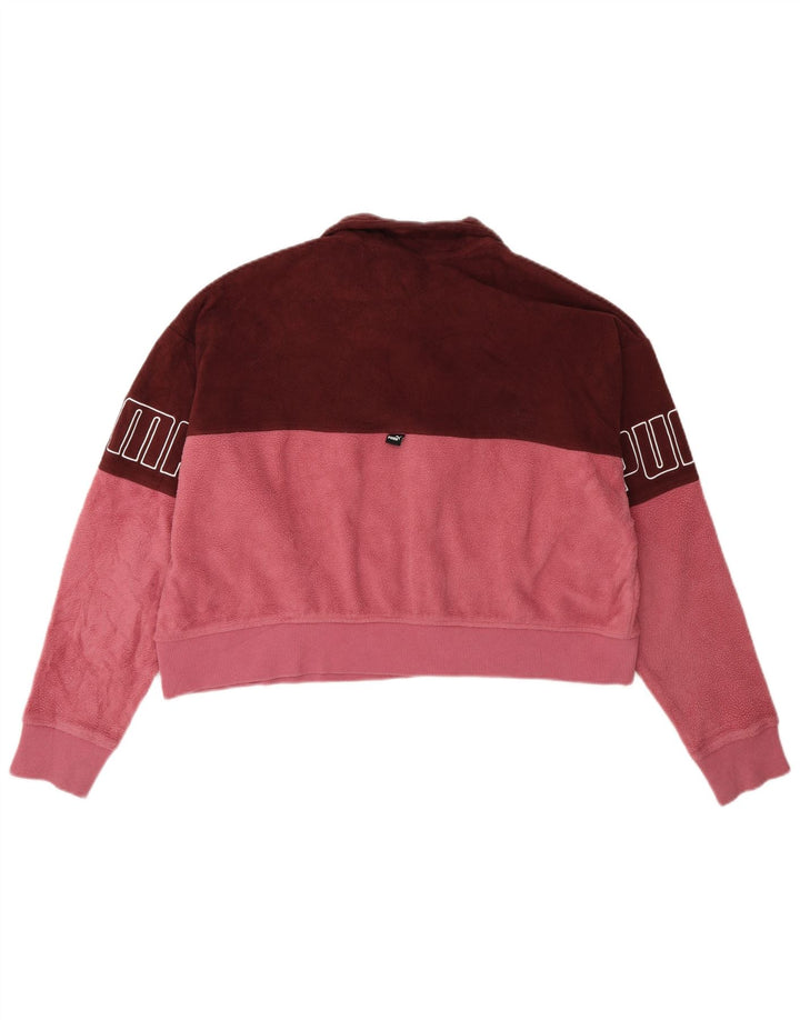 Puma feminino oversized gráfico velo jumper Reino Unido 14 Médio Borgonha