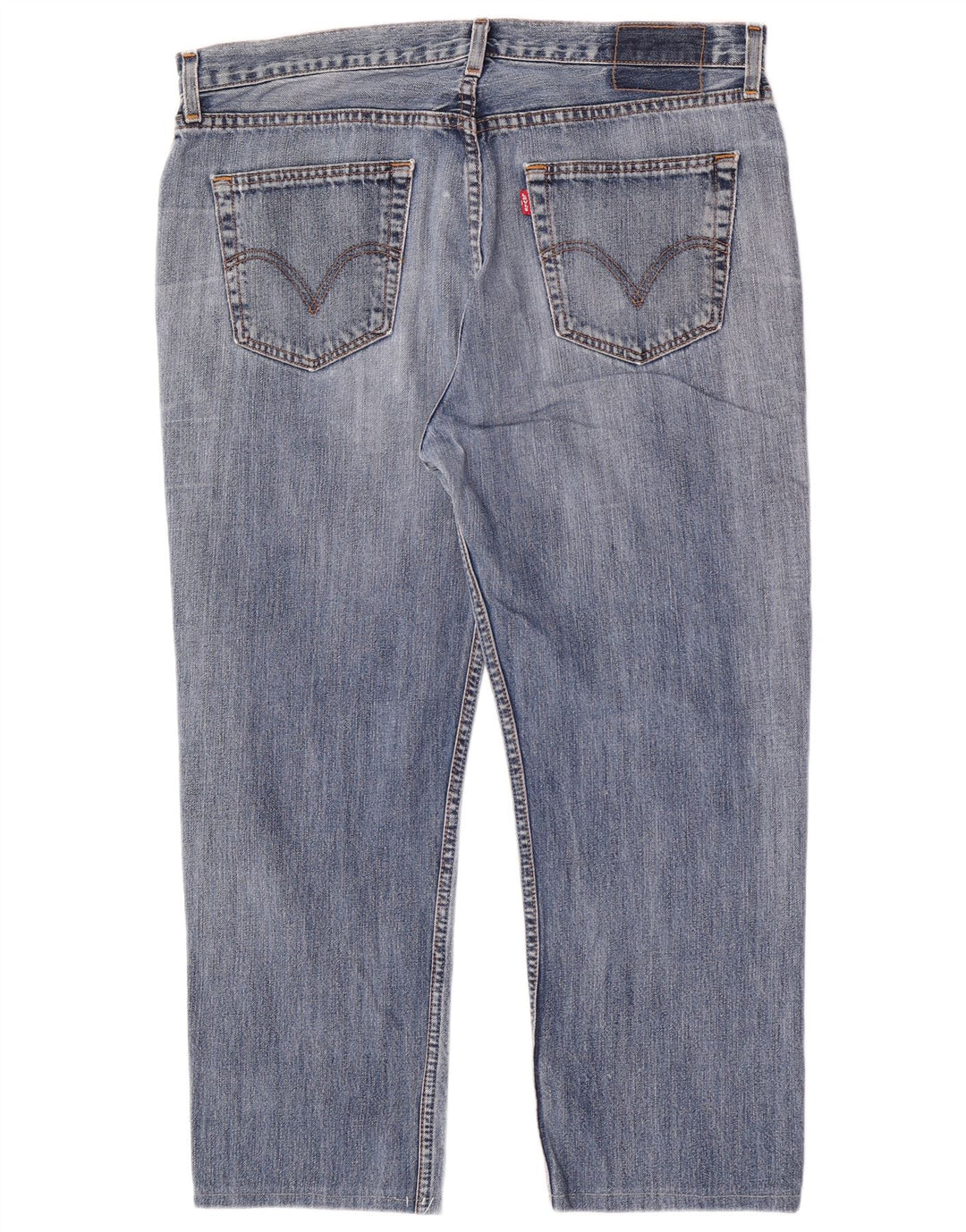 Calça jeans reta cortada masculina Levi's W38 L26 algodão azul