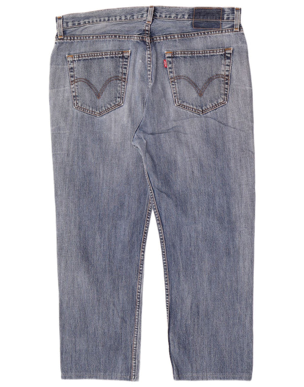 Calça jeans reta cortada masculina Levi's W38 L26 algodão azul