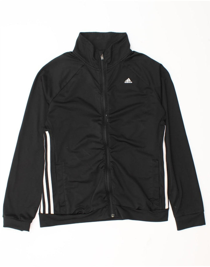 Adidas Womens Climalite Tracksuit Top Jacket UK 12/14 Médio Preto