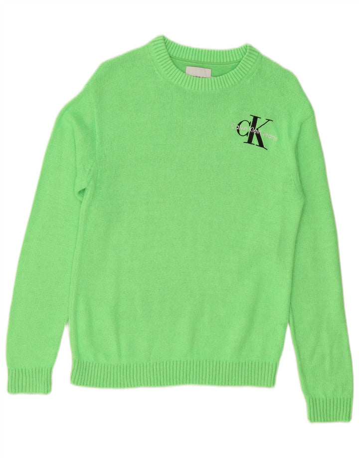 Suéter feminino CALVIN KLEIN JEANS com gola redonda Reino Unido 14 verde médio