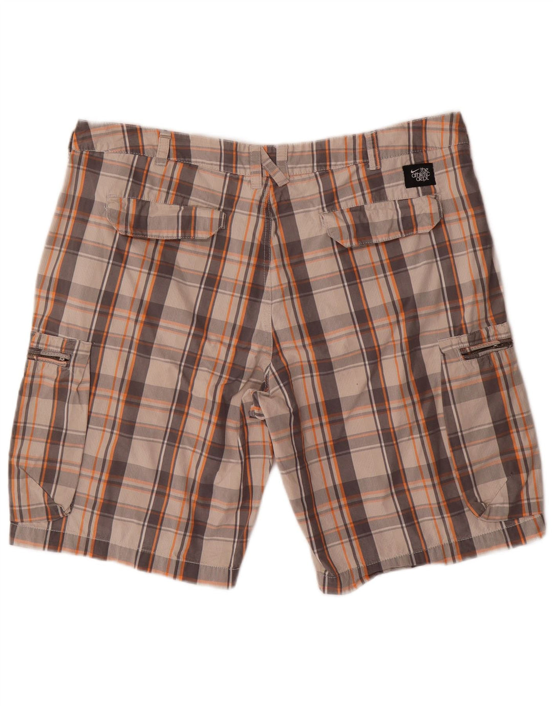 Shorts cargo masculino NIKE W36 grande cinza xadrez algodão