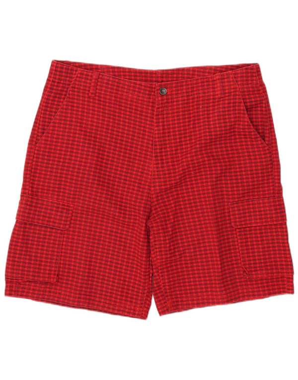 Shorts Cargo Masculino Converse W38 XL Poliéster Xadrez Vermelho