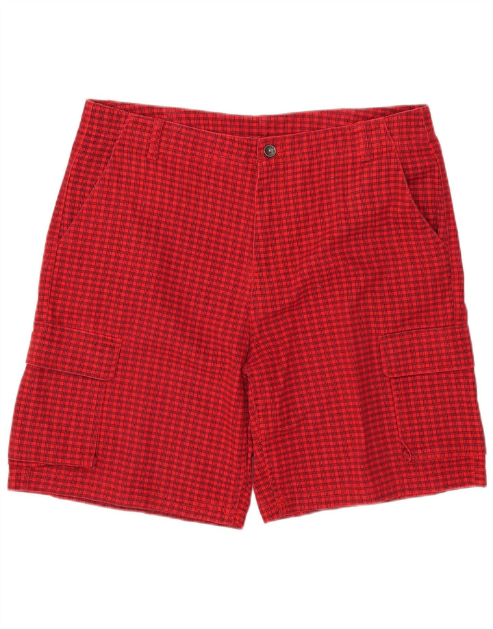 Shorts Cargo Masculino Converse W38 XL Poliéster Xadrez Vermelho