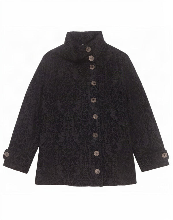Sobretudo gráfico feminino Desigual EU 44 XL preto floral