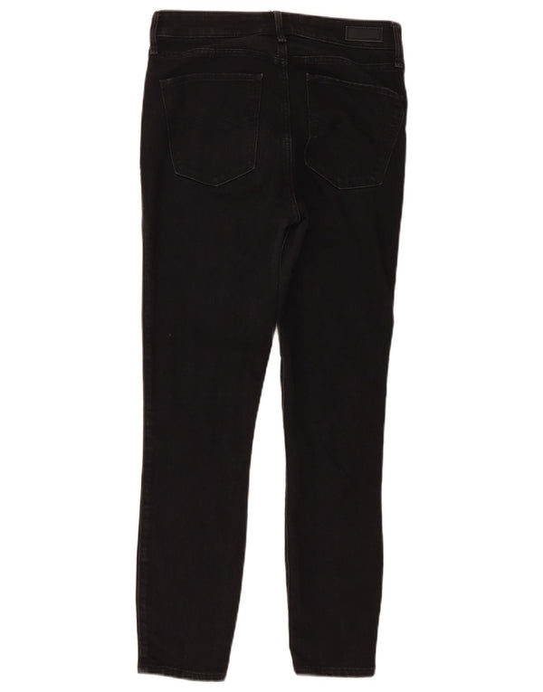 Calça jeans skinny feminina de cintura alta Abercrombie & Fitch W26 L26 algodão preto