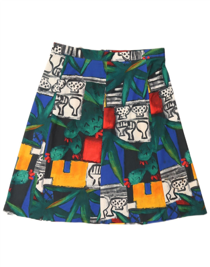 Saia evasê feminina VINTAGE IT 46 grande W32 multicolorida