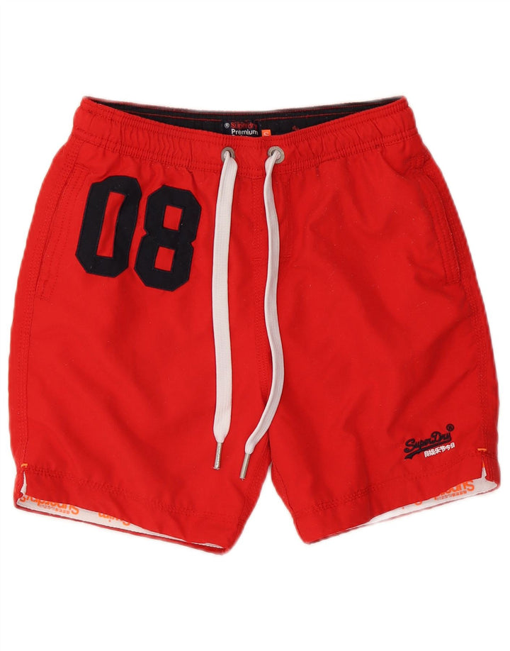 Shorts de natação masculino Superdry Graphic pequeno poliéster vermelho