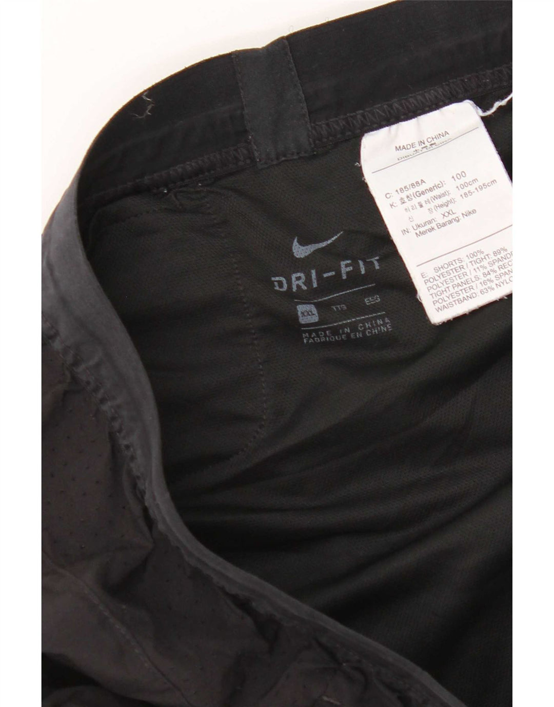 Shorts esportivos masculinos Nike Dri Fit 2XL poliéster preto
