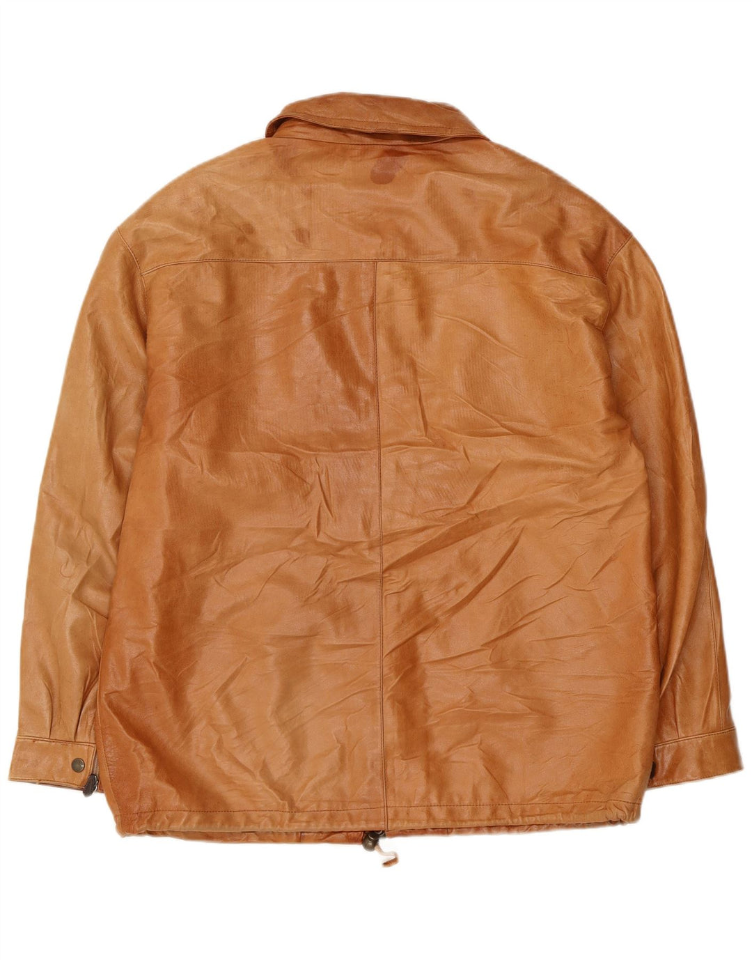 Jaqueta de couro masculina vintage UK 38 couro bege médio