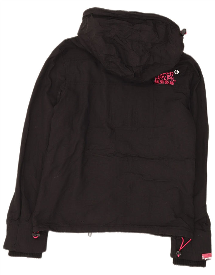 Jaqueta corta-vento feminina SUPERDRY com capuz e capuz Reino Unido 14 médio preto