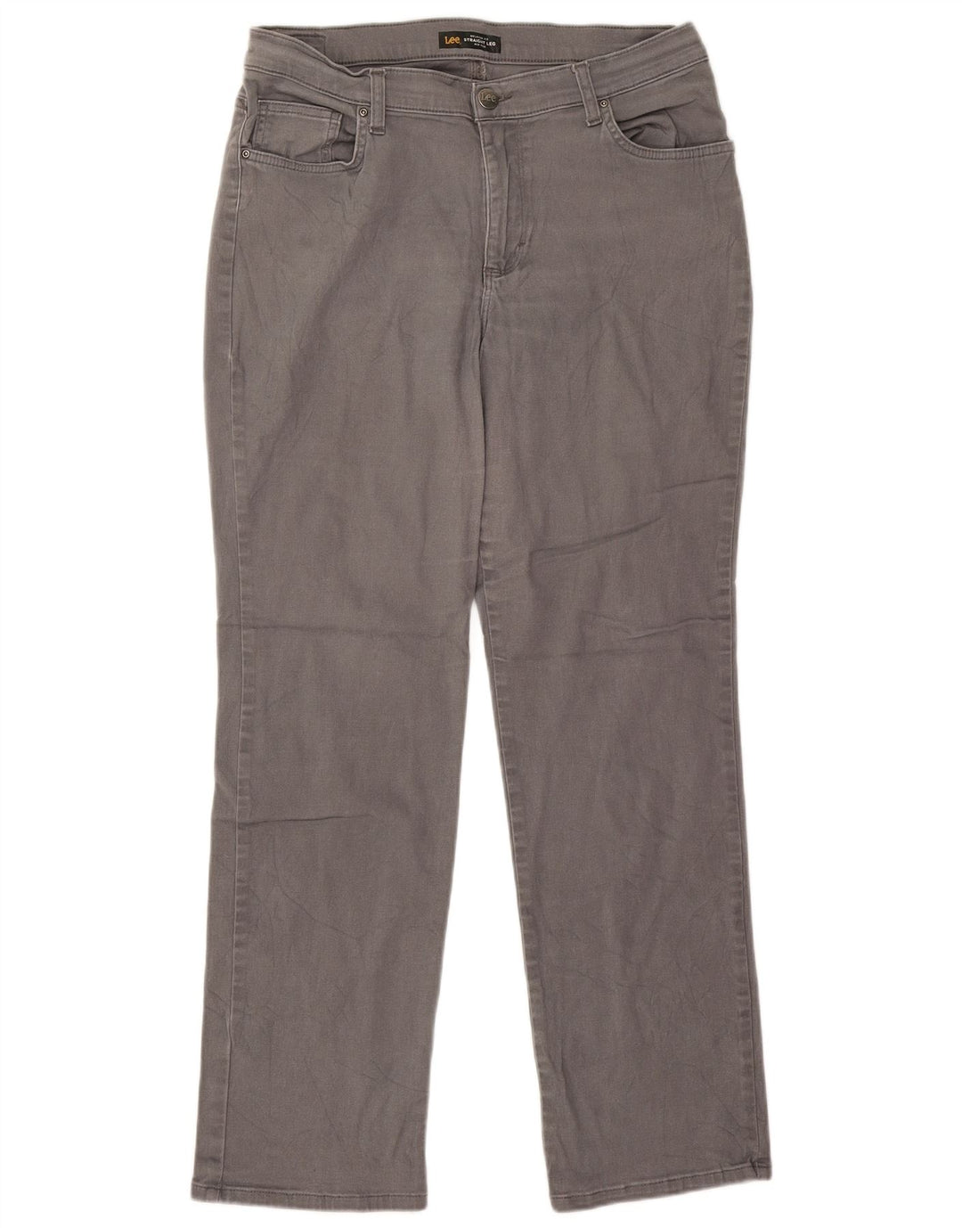 Calça jeans reta feminina LEE cintura média regular fit W32 L29 cinza