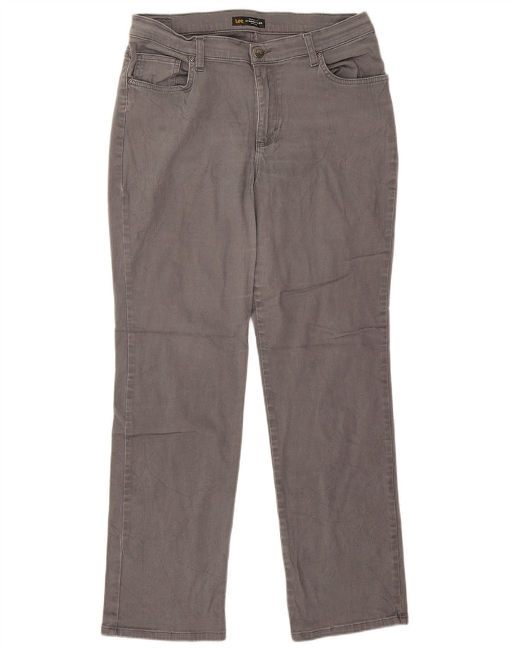 Calça jeans reta feminina LEE cintura média regular fit W32 L29 cinza