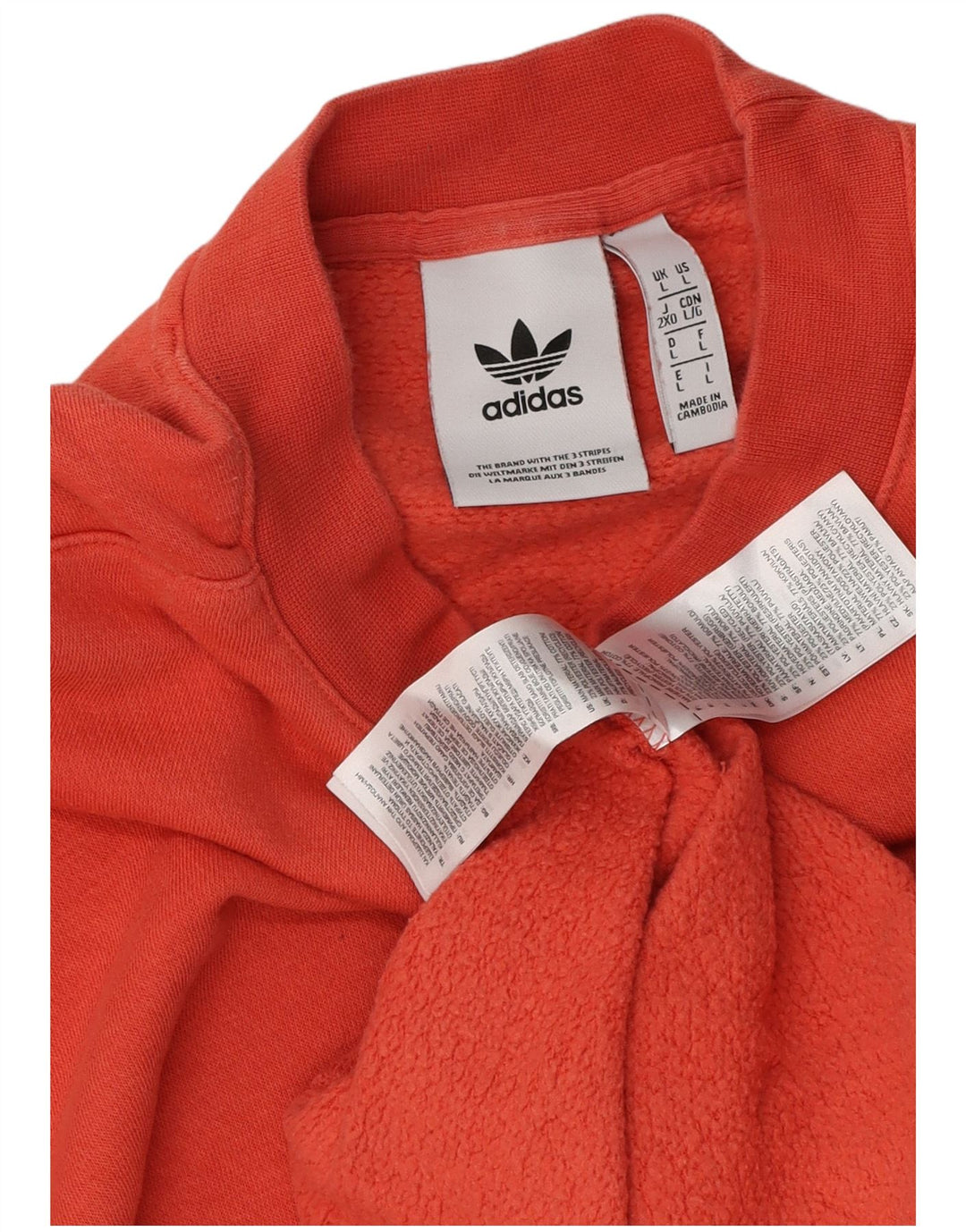 Adidas Mens Graphic Moletom Jumper Grande Algodão Laranja