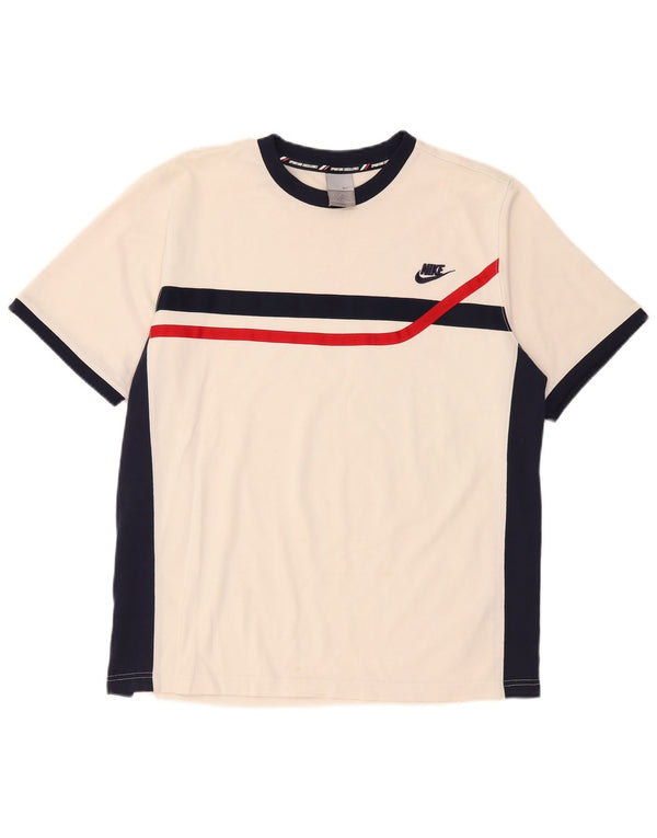 Camiseta masculina Nike Top UK 42/44 grande branco colorblock algodão