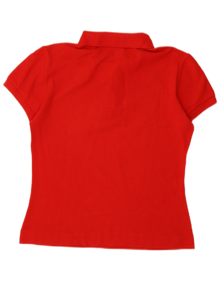LACOSTE Womens Polo Shirt Size 42 Large Red Cotton